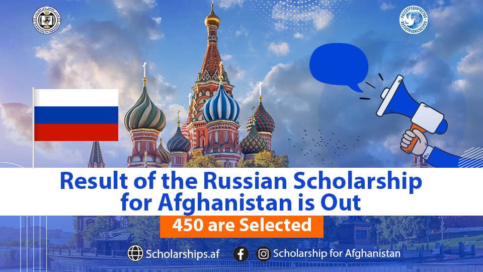 Result of the Russian Scholarship for Afghanistan is out (450 are